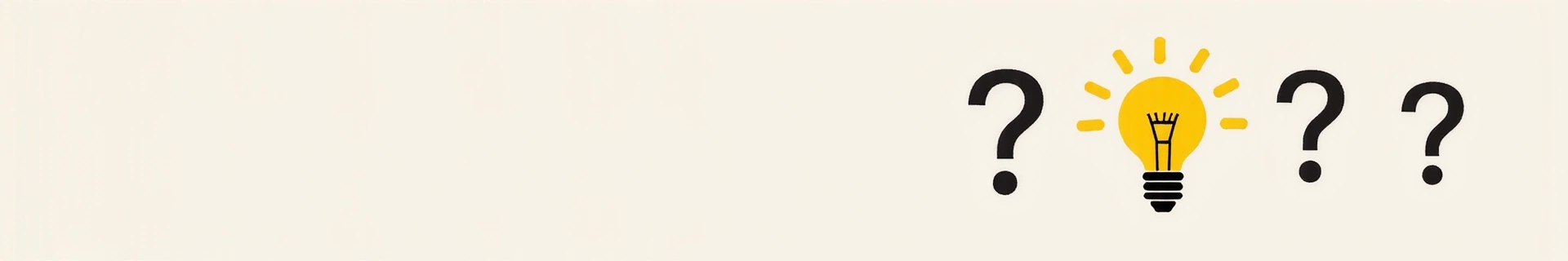 Clean, minimalist image representing questions and answers and clarity